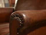 1940’s French leather club chair – square