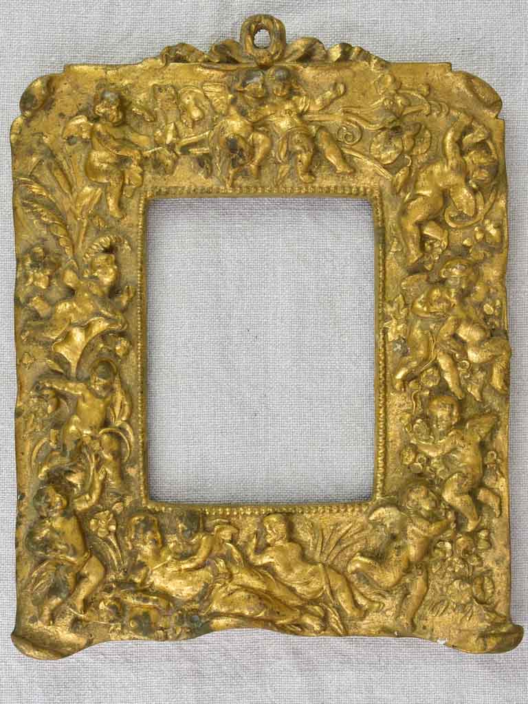 Antique French photo frame - gold with cherubs