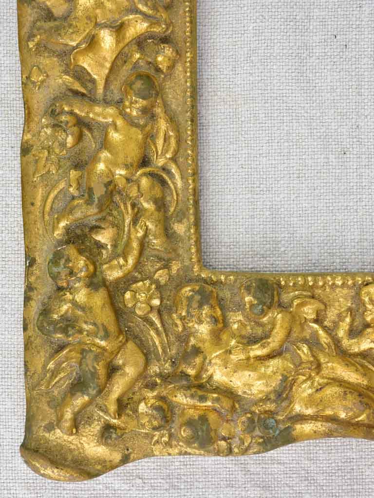 Antique French photo frame - gold with cherubs