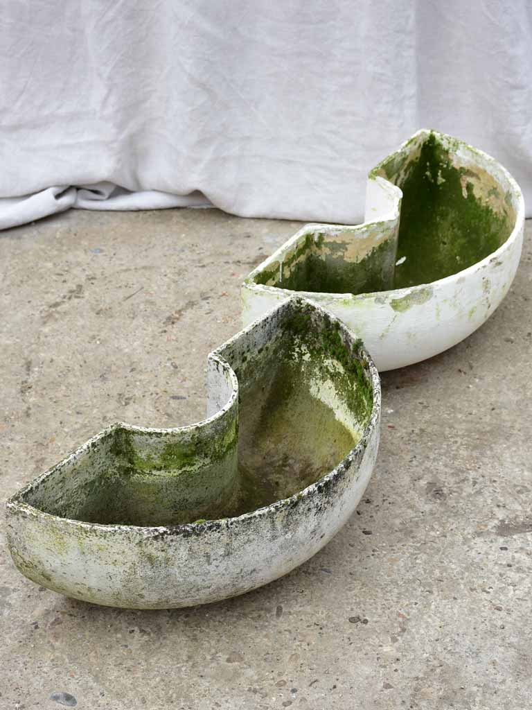 Pair of semi-circle Willy Guhl garden planters
