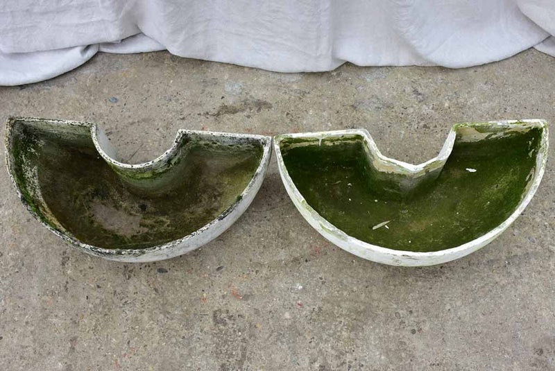 Pair of semi-circle Willy Guhl garden planters