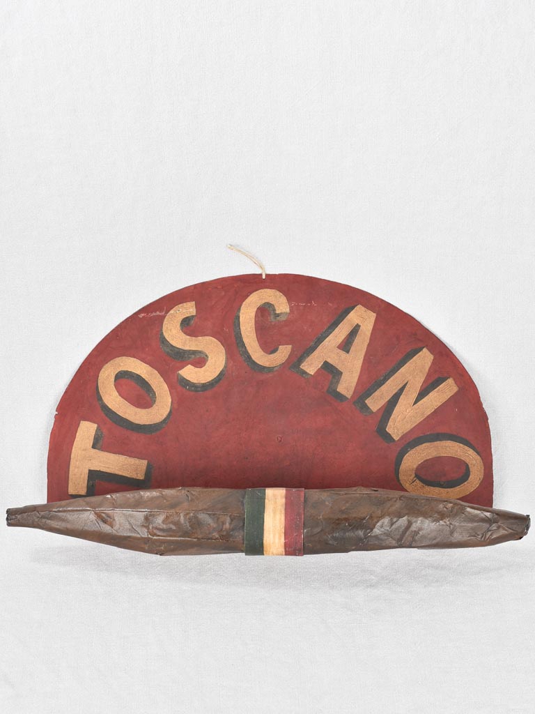 Antique Italian Toscano cigar sign 25½" x 14¼"