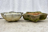 Two mid-century star-shaped garden planters - reconstituted stone