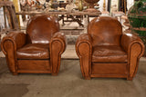 Pair of large French club chairs - 1950’s