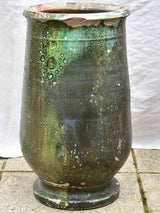 Collection of three 19th Century olive jars with green glaze