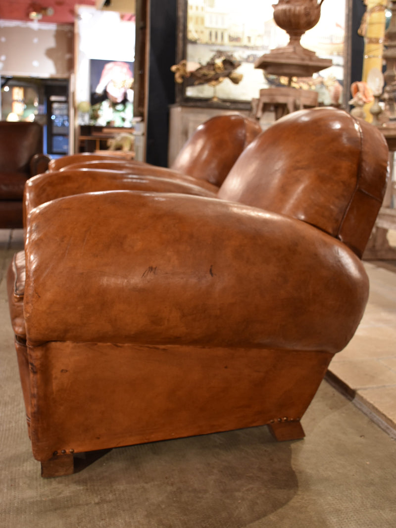 Pair of large French club chairs - 1950’s