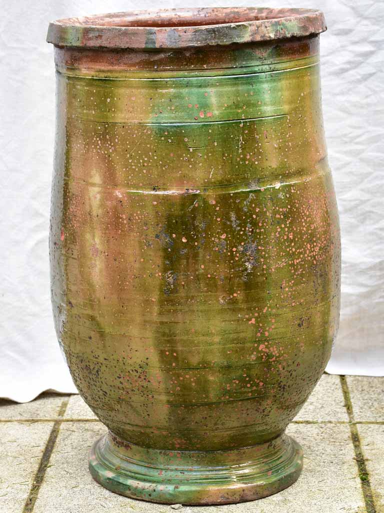 19th Century Anduze olive jar with green glaze - medium 28¼"