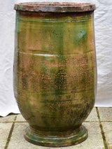 Collection of three 19th Century olive jars with green glaze