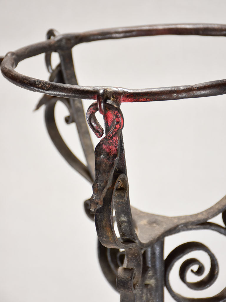Wrought iron French brazier from the 18th century 25½" Chez Pluie