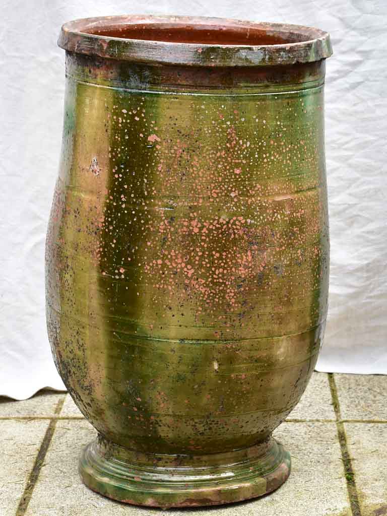 19th Century Anduze olive jar with green glaze - medium 28¼"