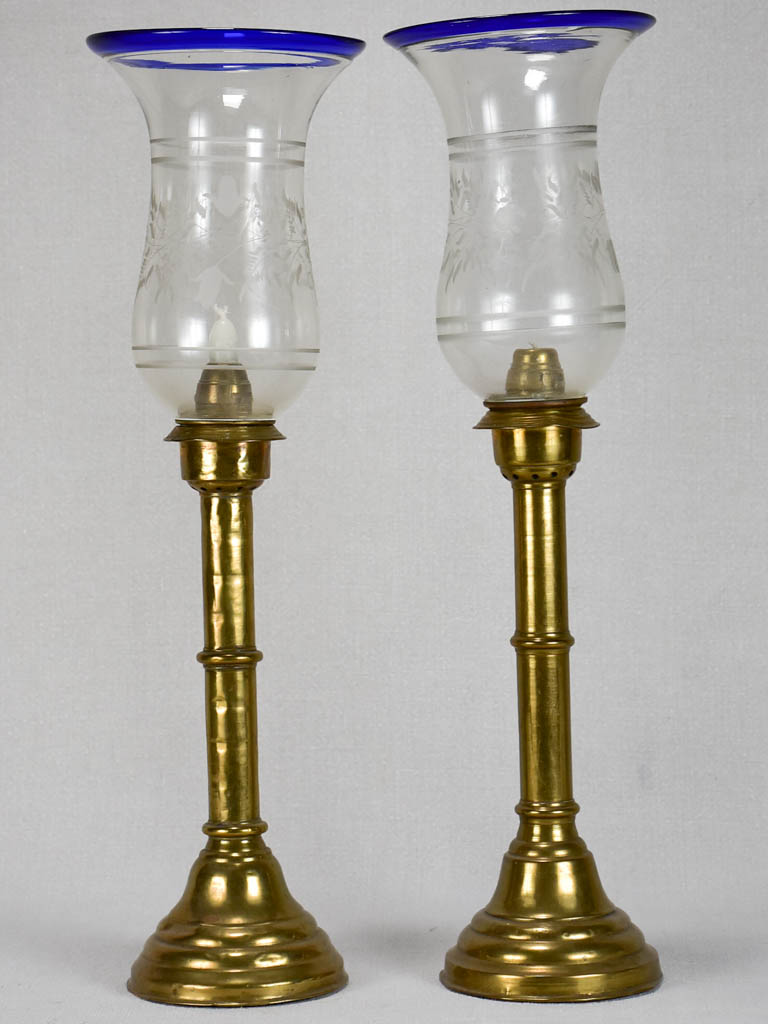 Nineteenth century brass candle holders