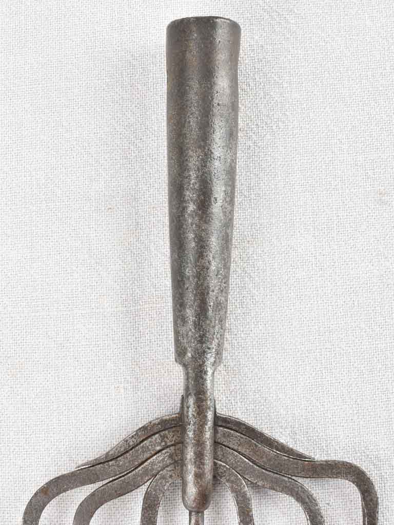 Antique French river fishing spear trident - 7 prong 11½"