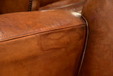 Pair of French leather club chairs - 1950's
