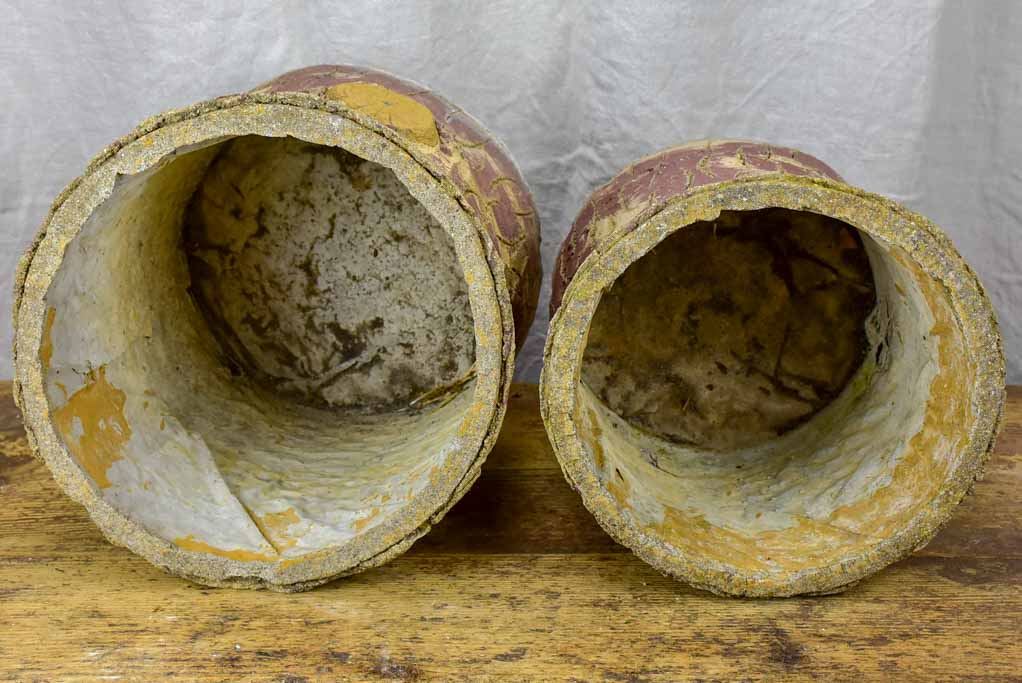 Two French faux bois garden planters