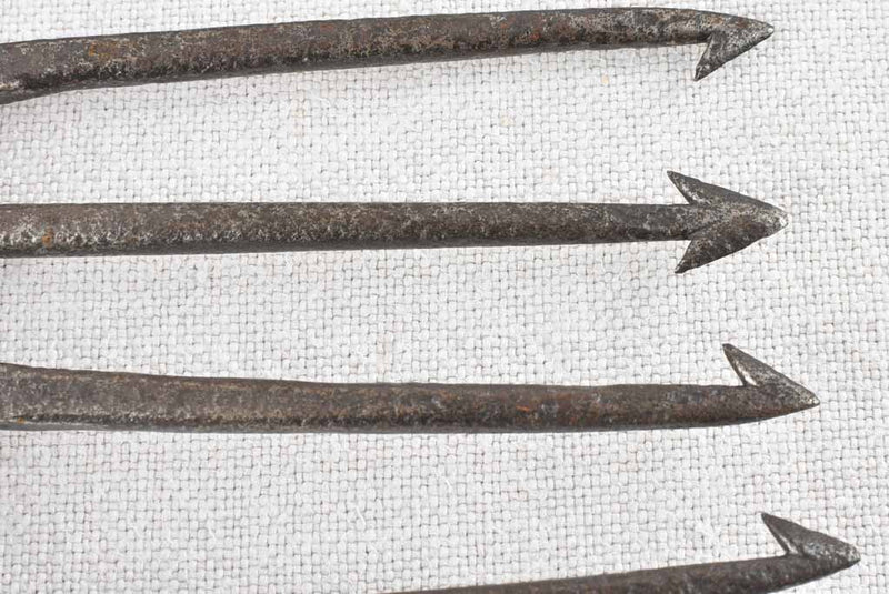 Antique French river fishing spear trident - 7 prong 11½"