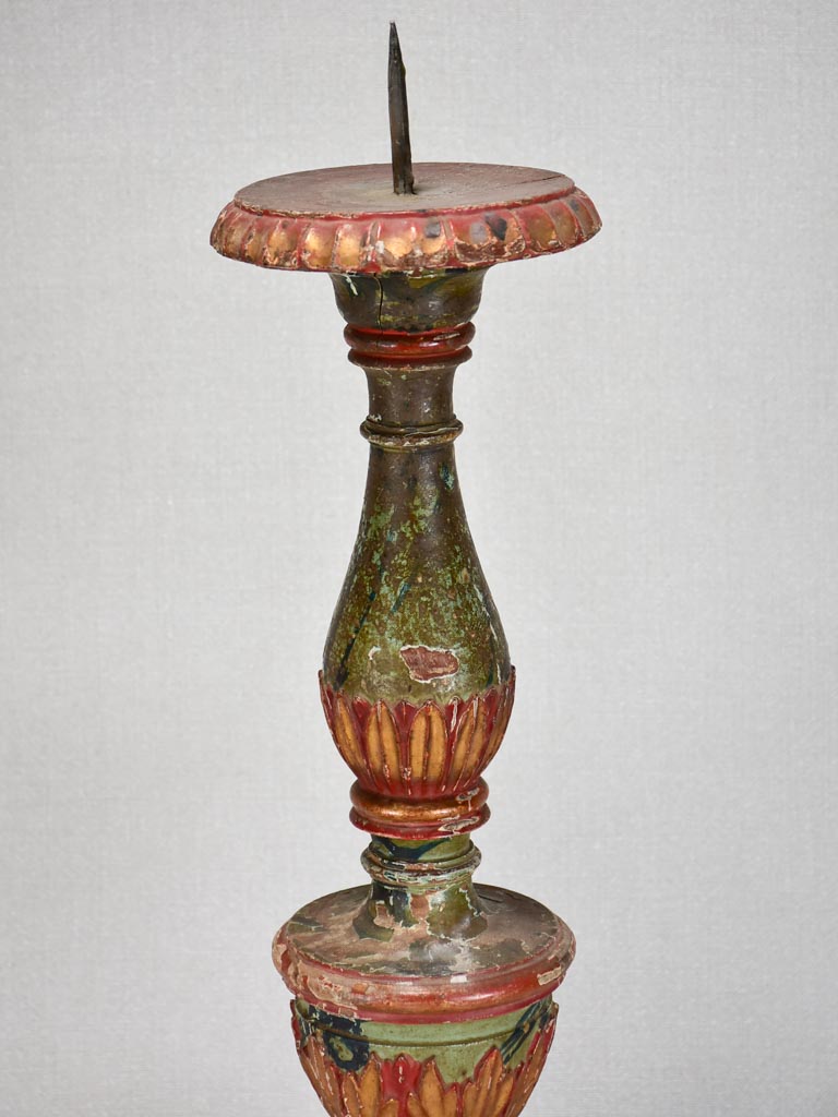 Two 18th-century Italian candlesticks from a chapel 27¼"