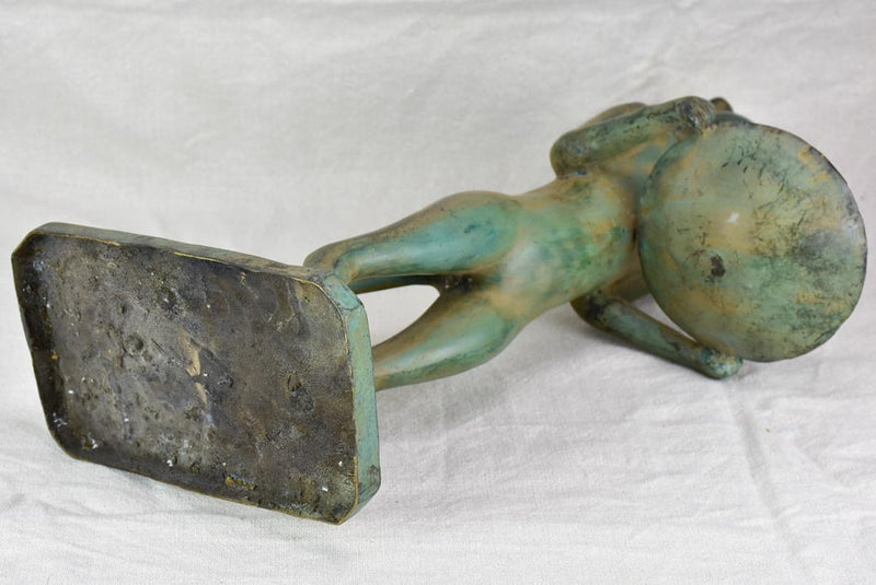 Coin tray with green patina 20½"