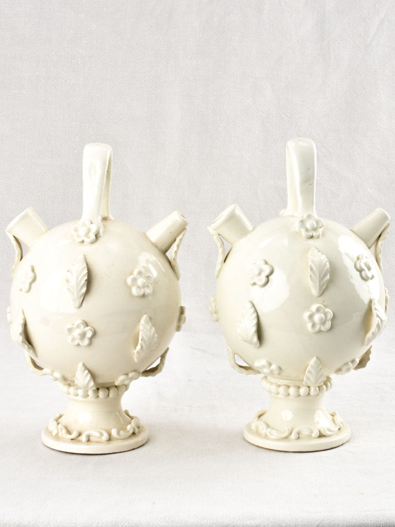 Pair of olive oil pitchers from Malicorne 1950s 13¾"