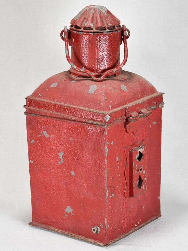 Early 20th-century nautical boat lantern - red 23¾"