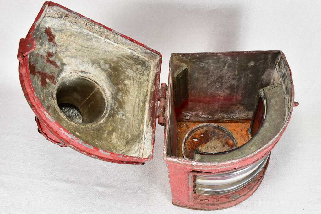 Early 20th-century nautical boat lantern - red 23¾"