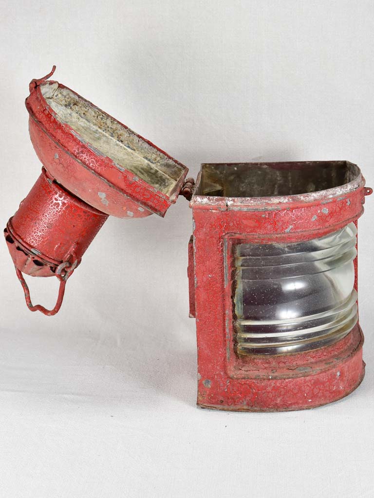 Early 20th-century nautical boat lantern - red 23¾"
