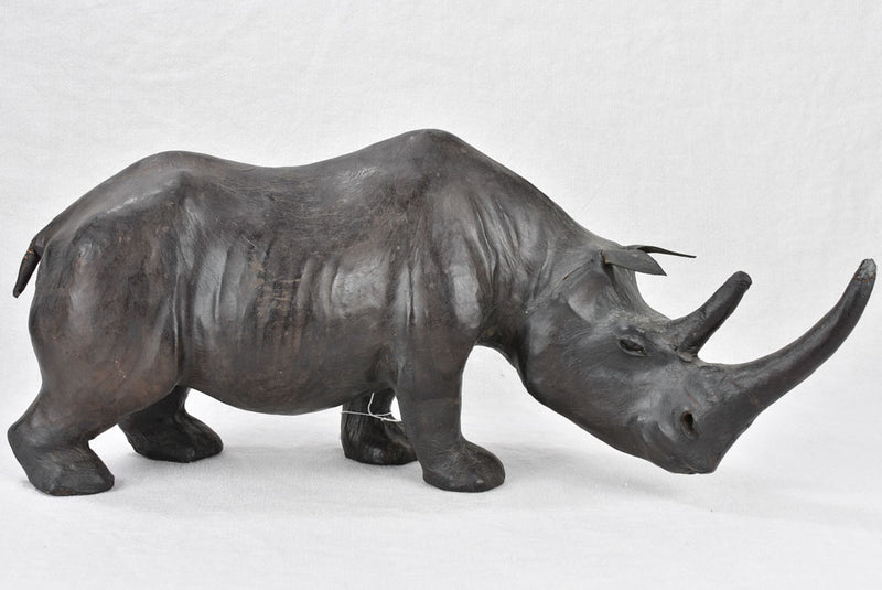 1950s rhinoceros foot rest - leather 27½"