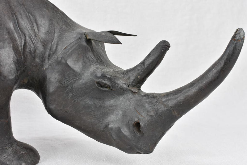 1950s rhinoceros foot rest - leather 27½"