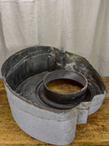 Antique French zinc salvaged oeil de boeuf window frame 2 of 2