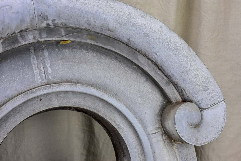 Antique French zinc salvaged oeil de boeuf window frame 2 of 2