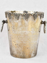 Early 20th century French ice bucket with grape motifs & scalloped edge