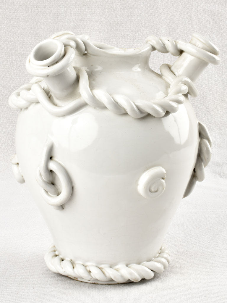 Émile Tessier vase with 4 openings and twisted detail 9½"