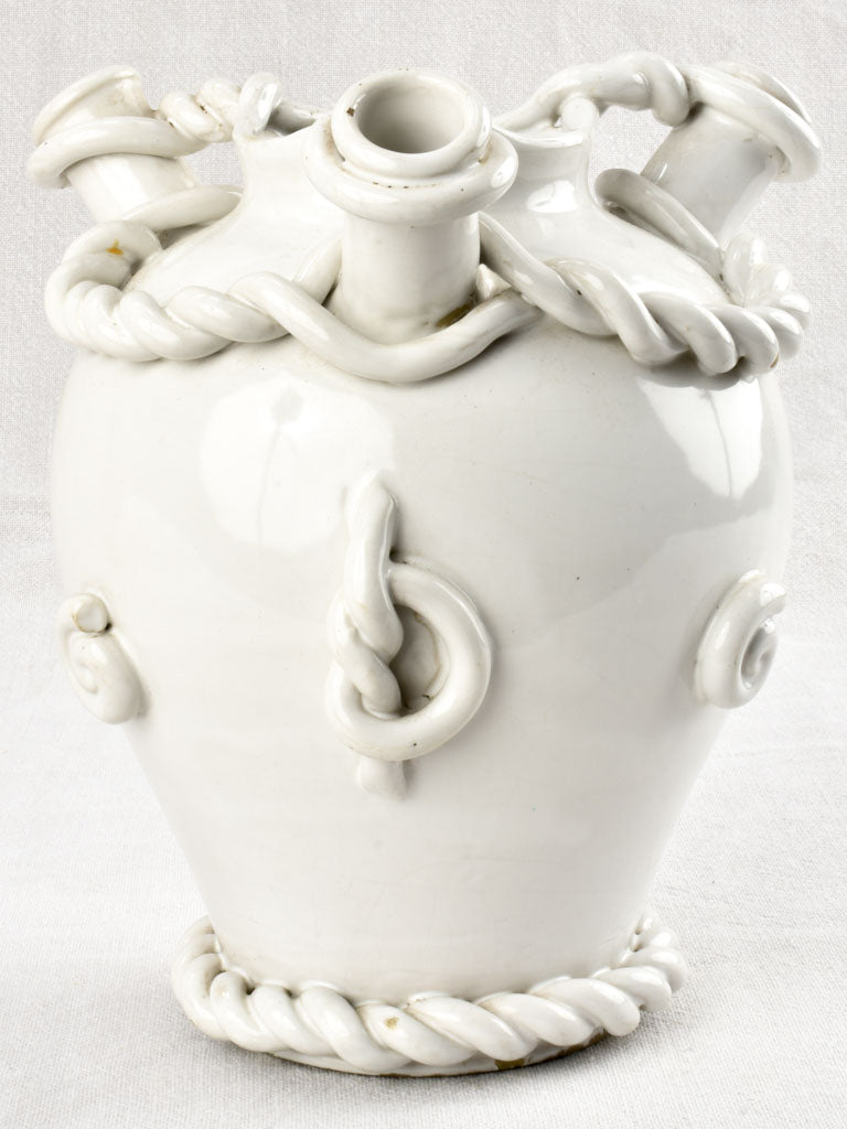 Émile Tessier vase with 4 openings and twisted detail 9½"