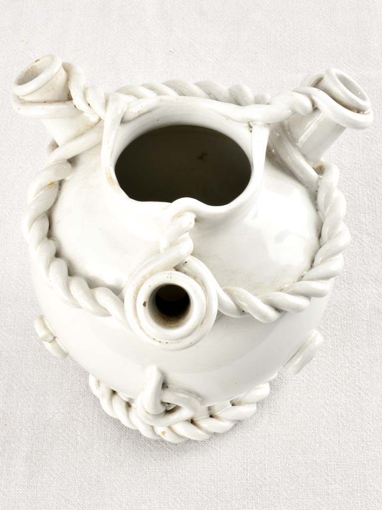 Émile Tessier vase with 4 openings and twisted detail 9½"