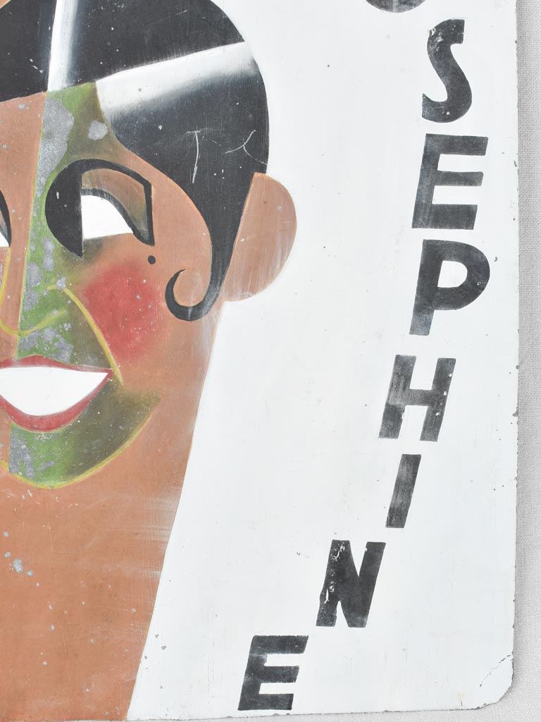Josephine Baker sign, metal 16½" x 19¼", vintage