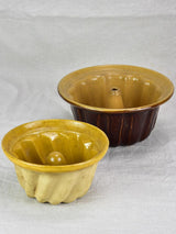 Two early 20th century French terracotta Gugelhupf bundt molds