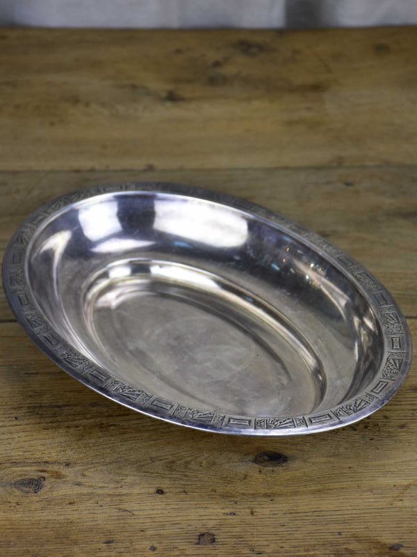 Antique, elegant French silver serving dish