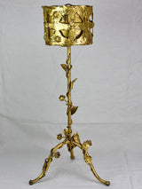 Mid century French baroque jardiniere/ plant stand with gold patina and rose motifs