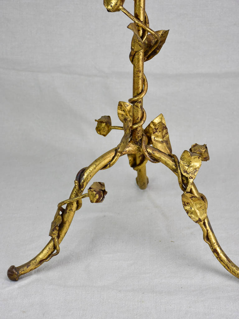 Mid century French baroque jardiniere/ plant stand with gold patina and rose motifs