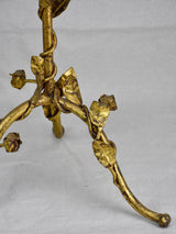 Mid century French baroque jardiniere/ plant stand with gold patina and rose motifs