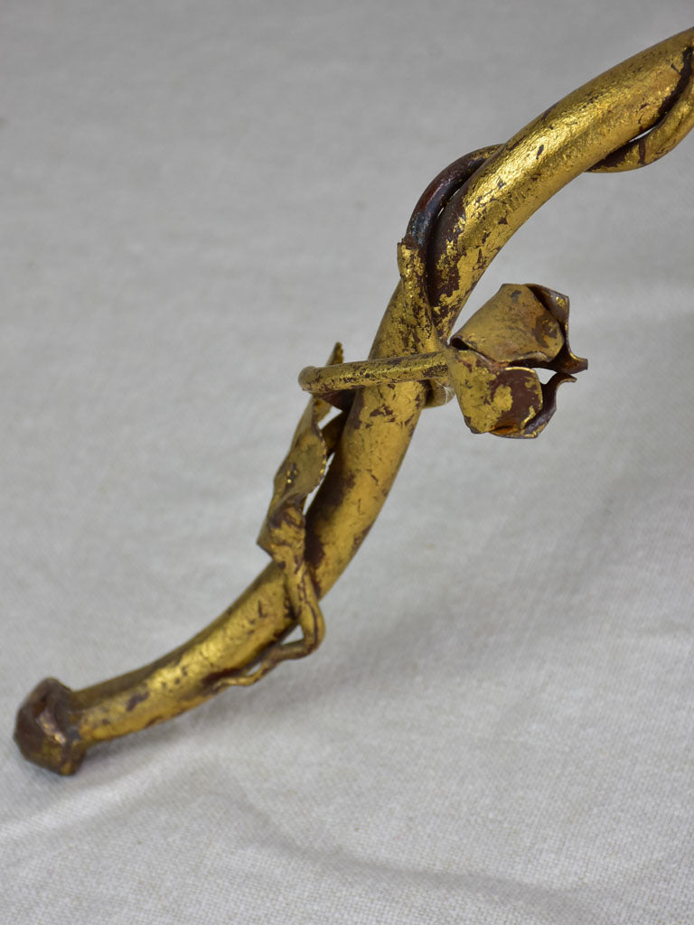 Mid century French baroque jardiniere/ plant stand with gold patina and rose motifs