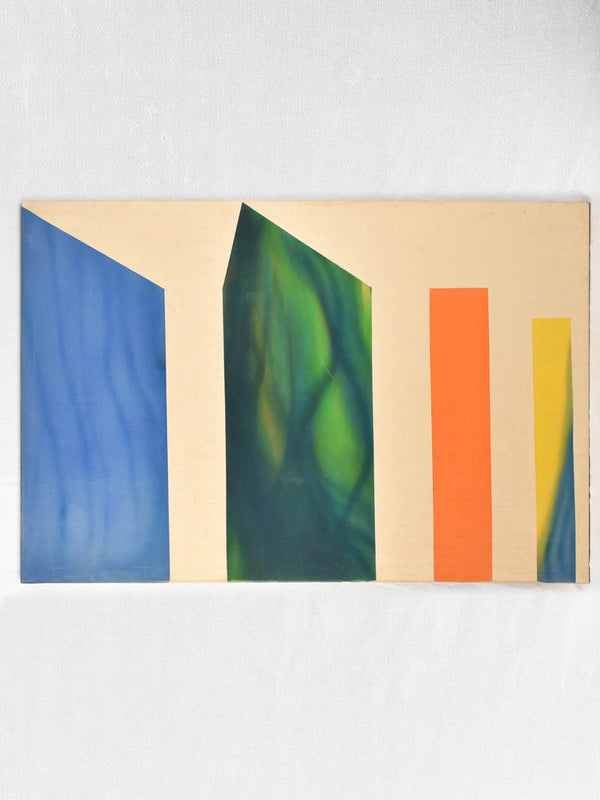 1960s vibrant abstract canvas painting