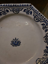 Earthenware plate, early-19th-century, Rouen