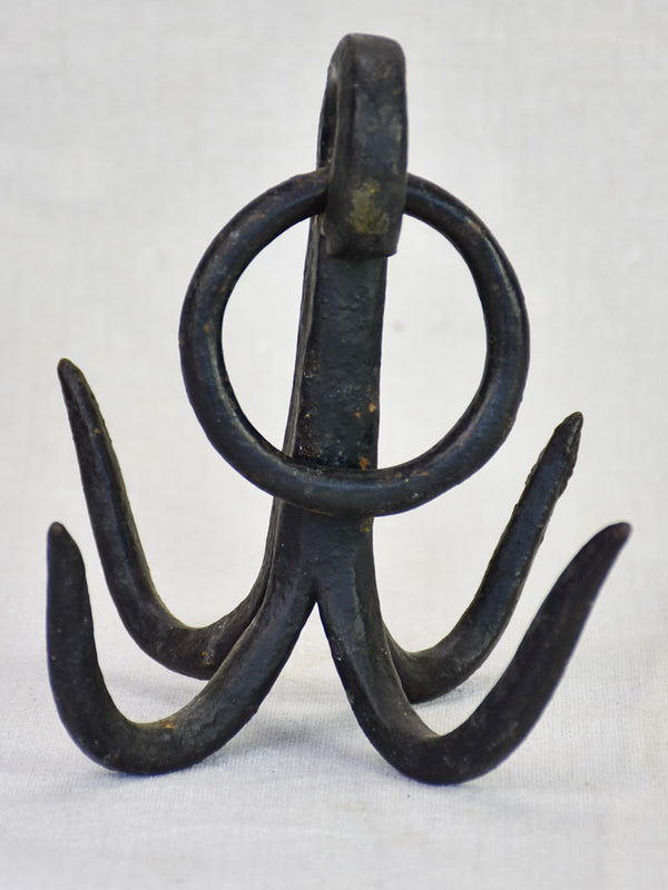 Weighty iron hooks from a water well
