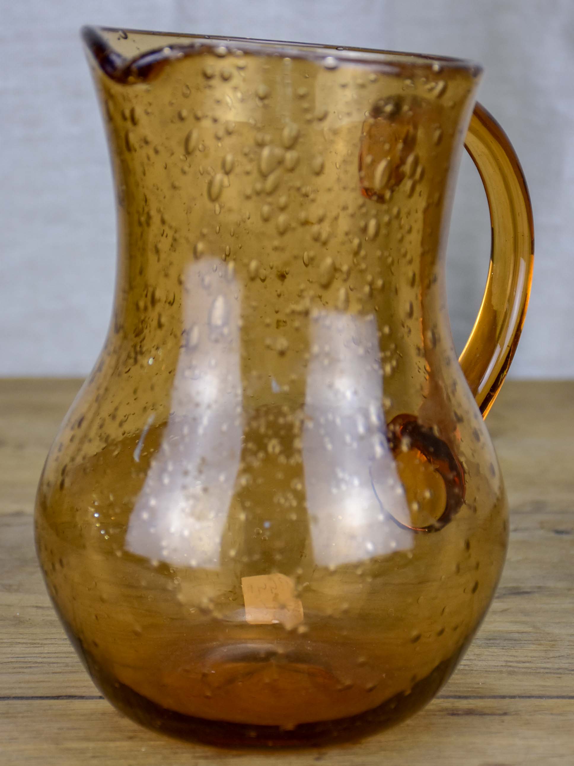 Vintage French glass water pitcher from Biot, France