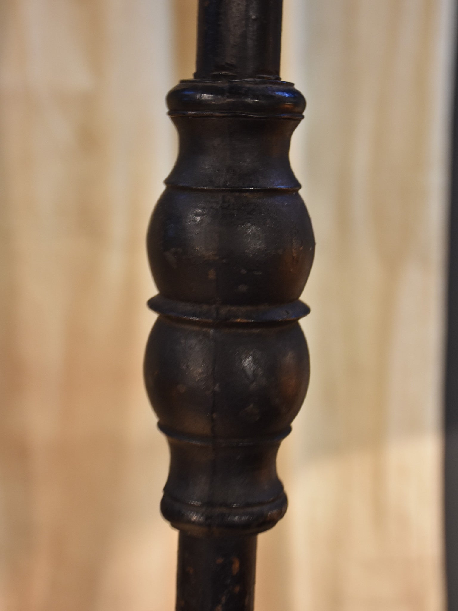 Church candlestick, antique wrought iron, French