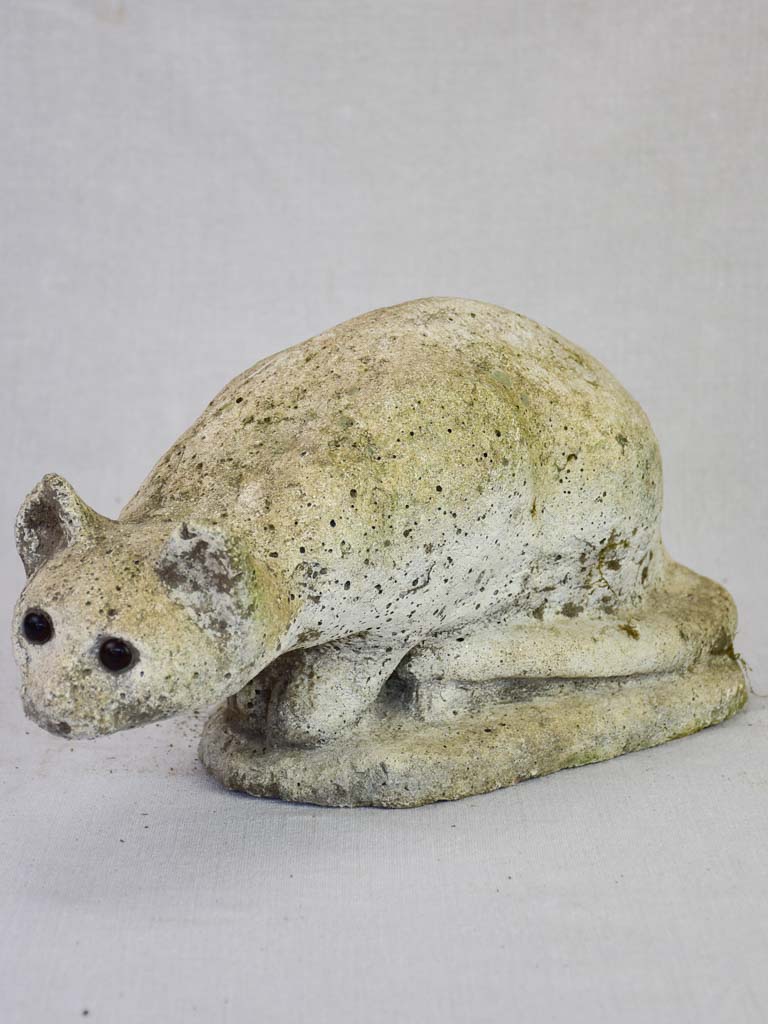 Mid century garden sculpture of a cat - cement