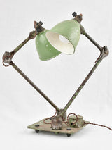Double Gras atelier lamp with green shades 19¾"