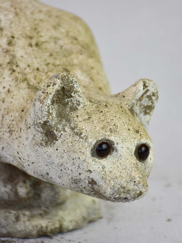 Mid century garden sculpture of a cat - cement