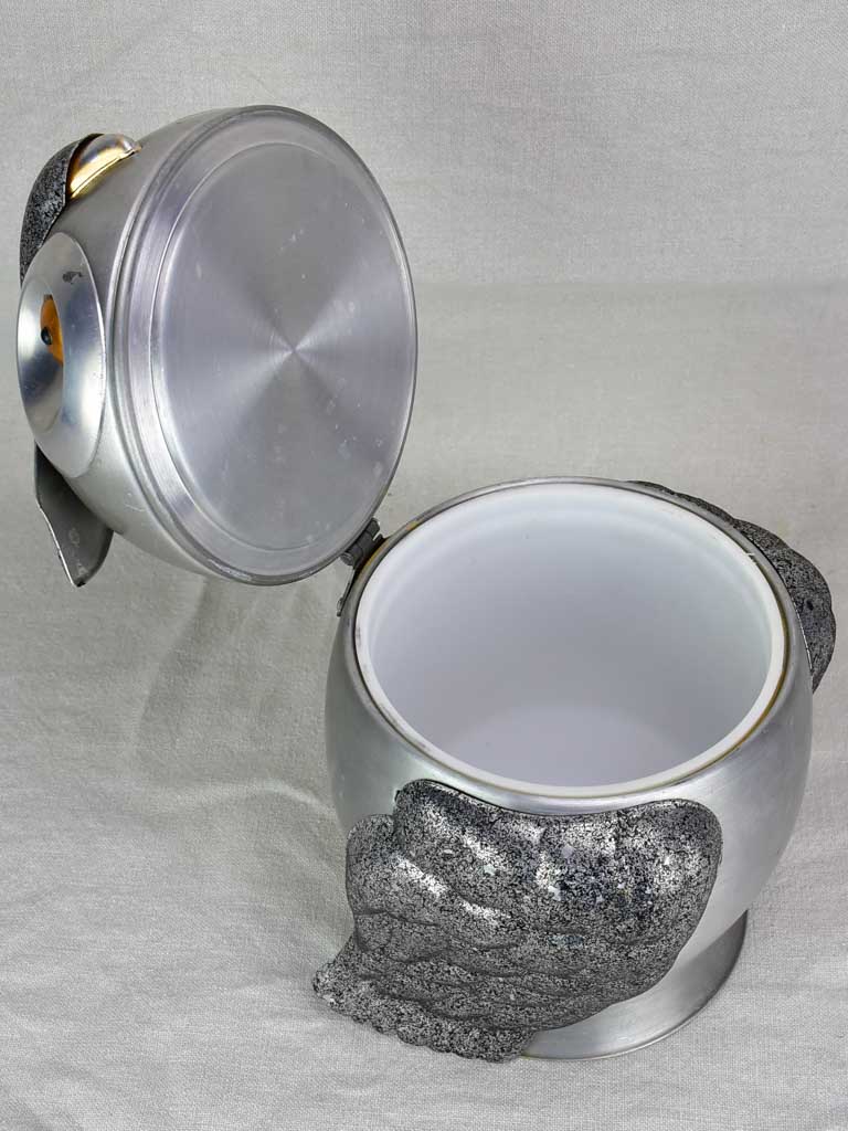 1970's Italian ice bucket in the shape of an owl