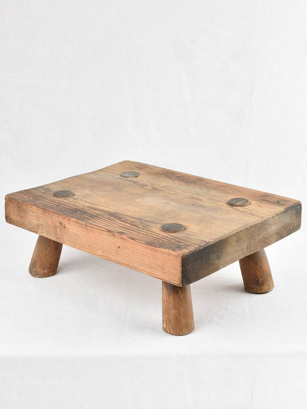 Low Rectangular Wooden Stool / coffee table / pedestal 8¾"